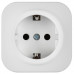 GLORY Розетка 1-местная для открытой установки с заземлением без защитных шторок 16А РС20-3-ХБм белый матовый IEK ERH11-K01M-16