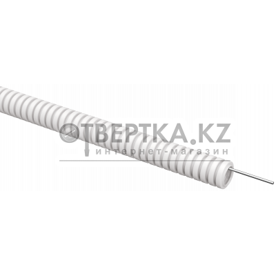 ELASTA Труба гофрированная ПВХ d=16мм с зондом белая (100м) IEK ET-TG21-121-016-100-K01