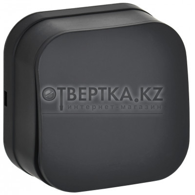 GLORY Выключатель 1-клавишный для открытой установки 10А ВС20-1-0-ХЧм черный матовый IEK EVH10-K02M-10