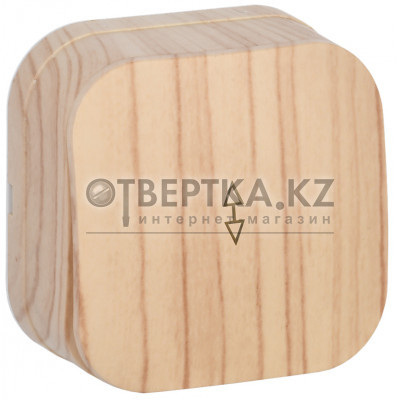 GLORY Выключатель 1-клавишный для открытой установки проходной 10А ВСп10-1-0-ХС сосна IEK EVH12-K34-10