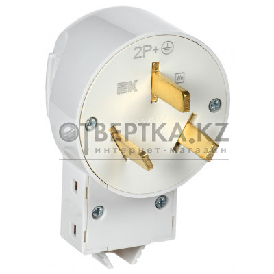 Вилка разборная для плиты с заземлением 32А белая Впл10-К IEK EVP10-032-K01
