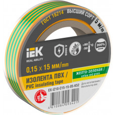 MIXTAPE 7 Изолента 0,15х15мм желто-зеленая 5м IEK EX-IZ10-C15-15-05-K52 в Таразе