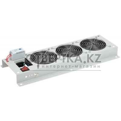 Панель вентиляторная с выключателем и термостатом 3 вентилятора без кабеля питания серая ITK FM35-32M