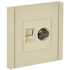 FORTE&PIANO Розетка двойная TVRJ45 кат.6 FP437 ваниль IEK FP-AK20-2-K10 в Костанае