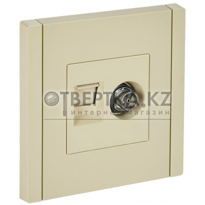 FORTE&PIANO Розетка двойная TVRJ45 кат.6 FP437 ваниль IEK FP-AK20-2-K10