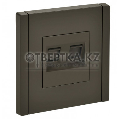FORTE&PIANO Розетка компьютерная двойная RJ45 кат.6 FP334 серый IEK FP-K20-2-K03