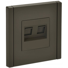 FORTE&PIANO Розетка двойная RJ11RJ45 кат.5E FP335 серый IEK FP-KT20-O-1-K03 в Костанае