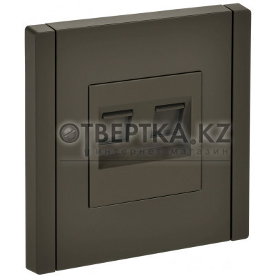 FORTE&PIANO Розетка двойная RJ11RJ45 кат.5E FP335 серый IEK FP-KT20-O-1-K03