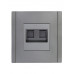 FORTE&PIANO Розетка двойная RJ11RJ45 кат.5E FP535 сталь IEK FP-KT20-O-1-K46