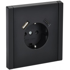 Розетка 1-местная IEK FORTE&PIANO 16А USB AC 18Вт FP147 FP-R14-16-U22-018-K02