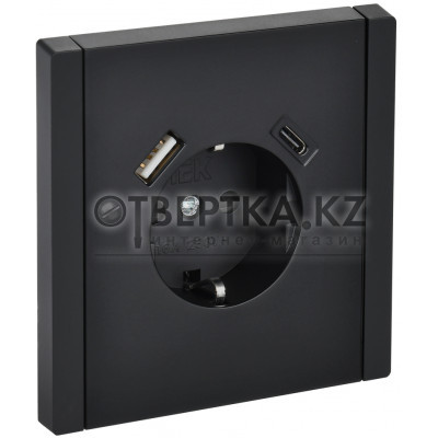 Розетка 1-местная IEK FORTE&PIANO 16А USB AC 18Вт FP147 FP-R14-16-U22-018-K02