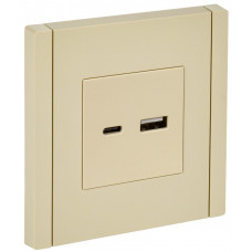 FORTE&PIANO Розетка USB AC 18Вт FP451 ваниль IEK FP-U22-018-K10