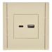 FORTE&PIANO Розетка USB AC 18Вт FP451 ваниль IEK FP-U22-018-K10