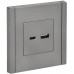 FORTE&PIANO Розетка USB AC 18Вт FP551 сталь IEK FP-U22-018-K46