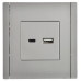 FORTE&PIANO Розетка USB AC 18Вт FP551 сталь IEK FP-U22-018-K46