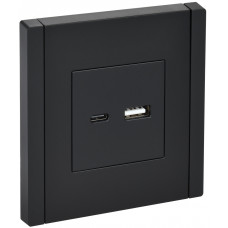 FORTE&PIANO Розетка USB AC 3,1А FP150 черный IEK FP-U22-D31-K02
