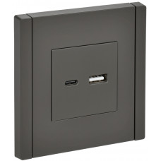 FORTE&PIANO Розетка USB AC 3,1А FP350 серый IEK FP-U22-D31-K03