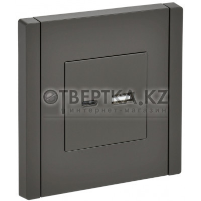 FORTE&PIANO Розетка USB AC 3,1А FP350 серый IEK FP-U22-D31-K03