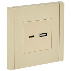 FORTE&PIANO Розетка USB AC 3,1А FP450 ваниль IEK FP-U22-D31-K10