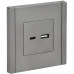 FORTE&PIANO Розетка USB AC 3,1А FP550 сталь IEK FP-U22-D31-K46