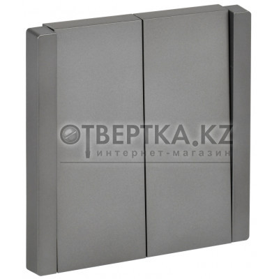 FORTE&PIANO Выключатель 2-клавишный перекрестный 10А FP509 сталь IEK FP-V23-0-10-1-K46