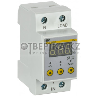 Реле напряжения РН-д однофазное 36мм 63А IEK IVR21-1-63