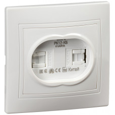 Розетка 2-местная IEK KVARTA RJ45 кат.5е РК12-КБ