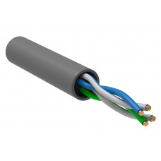 Витая пара U/UTP кат. 5E 2х2х24AWG solid LSZH нг(А)-HF серый (305м) РФ ITK LC1-C5E02-121-S-R