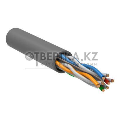 Витая пара U/UTP кат.6A 4х2х23AWG solid LSZH нг(А)-HFLTx серый (305м) ITK LC1-C6A04-121