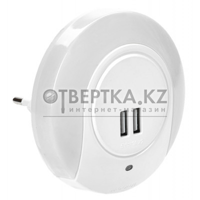 Светильник-ночник светодиодный 001 круг с USB разъемом и датчиком освещенности 220В IEK LDNN5-001-SQ-P-00-S-K01