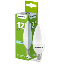 Лампа светодиодная C35 свеча 12Вт 230В 6500К E14 GENERICA LL-C35-12-230-65-E14-G в Атырау