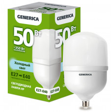 Лампа светодиодная GENERICA HP 50Вт 230В 6500К E27-E40 LL-HP-50-230-65-E27-E40-G в Шымкенте
