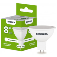 Лампа светодиодная GENERICA MR16 8Вт 230В 4000К GU5.3 LL-MR16-08-230-40-GU5-G  в Кокшетау