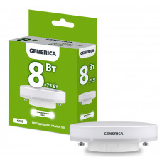 Лампа светодиодная GENERICA T80 8Вт 230В 4000К GX53 LL-T80-08-230-40-GX53-G 