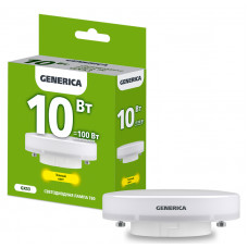 Лампа светодиодная GENERICA T80 10Вт 230В 3000К GX53 LL-T80-10-230-30-GX53-G 