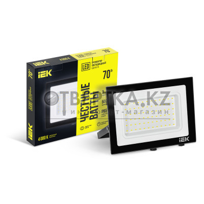 Прожектор светодиодный СДО 06-70 IP65 4000К черный IEK LPDO601-070-40-K02