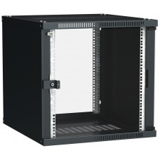 Шкаф настенный LINEA WE 9U 600х600мм дверь стекло черный ITK LWE5-09U66-GF