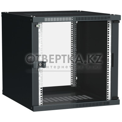 Шкаф настенный LINEA WE 9U 600х600мм дверь стекло черный ITK LWE5-09U66-GF