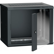 ITK Шкаф настенный LINEA W 9U 600х450мм дверь стекло RAL 9005 LWR5-09U64-GF