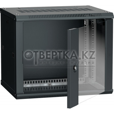 ITK Шкаф настенный LINEA W 9U 600х450мм дверь стекло RAL 9005 LWR5-09U64-GF