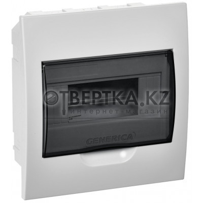 Корпус пластиковый ЩРВ-П-8 черная прозрачная дверь IP41 GENERICA MKP12-V-08-41-G