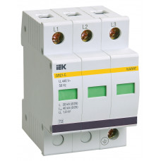 KARAT Ограничитель импульсного перенапряжения ОПС1-C 3P In=20кА Un=400В Im=40кА IEK MOP20-3-C в Астане