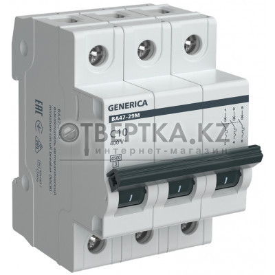 Автоматический выключатель ВА47-29М 3P 10А 4,5кА C GENERICA MVA21-3-010-C-G