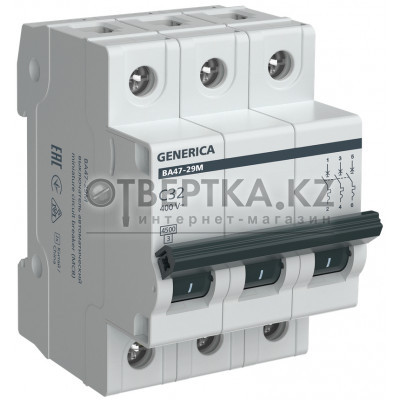 Автоматический выключатель ВА47-29М 3P 32А 4,5кА C GENERICA MVA21-3-032-C-G