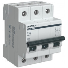 Автоматический выключатель ВА47-29М 3P 63А 4,5кА C GENERICA MVA21-3-063-C-G в Актау