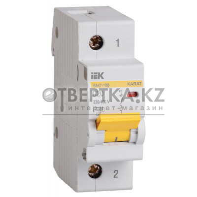 Автоматический выключатель IEK KARAT ВА47-100 C 10кА MVA40-1-020-C