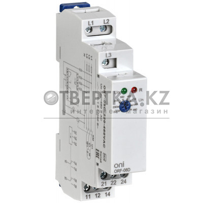 Реле контроля фаз ORF-08D 3 фазы 2 контакта 220-460В AC ONI ORF-08D-220-460VAC 