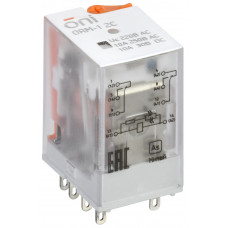 Реле интерфейсное ORM-1 2C 220В AC со светодиодом и тестовой кнопкой ONI ORM-1-2C-AC220V-L-B  в Алматы