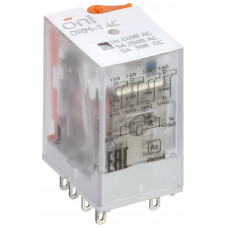 Реле интерфейсное ORM-1 4C 220В AC со светодиодом и тестовой кнопкой ONI ORM-1-4C-AC220V-L-B  в Алматы