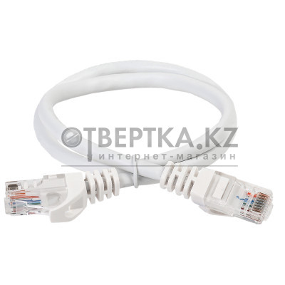 Коммутационный шнур (патч-корд) кат.6 UTP LSZH 1м белый ITK PC08-C6UL-1M